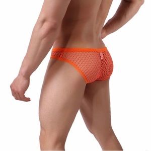 Sexy Men's Revealing Underwear Briefs Mens Fishnet Mesh Penis Pouch